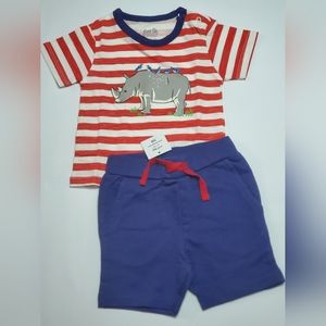 Earth by art & eden baby set red stripes size 3m